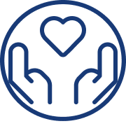 Donate Icon - hand with hearts